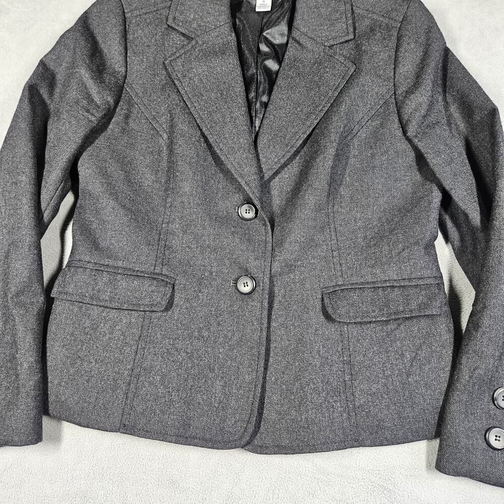Vintage Pendleton Wool Blazer Womens 8P Dark Gray Jacket Petite Career Old Money - Picture 2 of 14